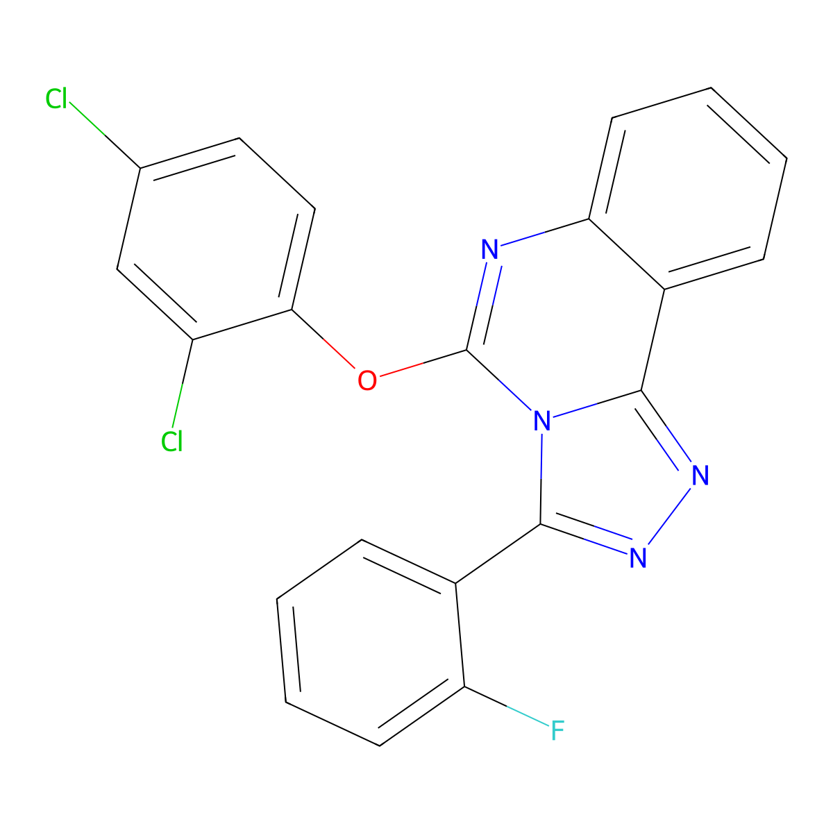 5-(2,4-Dichlorophenoxy)-3-(2-fluorophenyl)-[1,2,4]triazolo[4,3-c]quinazoline molecular structure, CAS 337471-48-4