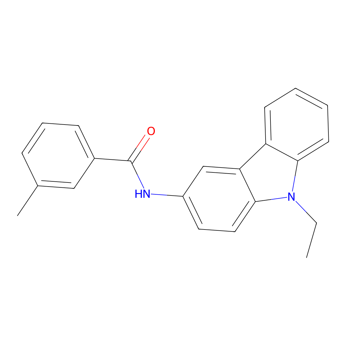 N-(9-ethylcarbazol-3-yl)-3-methylbenzamide molecular structure, CAS 337471-70-2