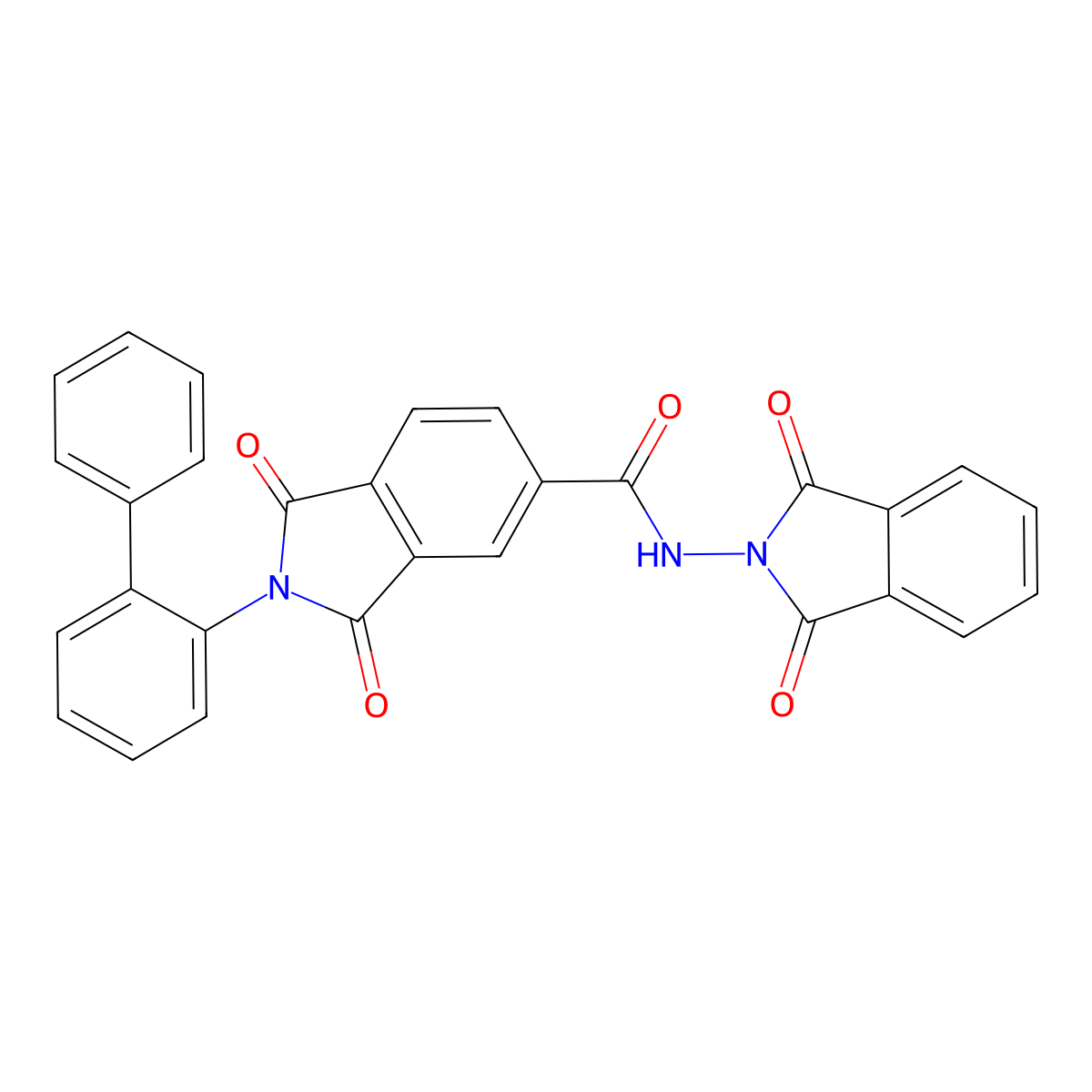 N-(1,3-dioxoisoindol-2-yl)-1,3-dioxo-2-(2-phenylphenyl)isoindole-5-carboxamide molecular structure, CAS 337471-71-3