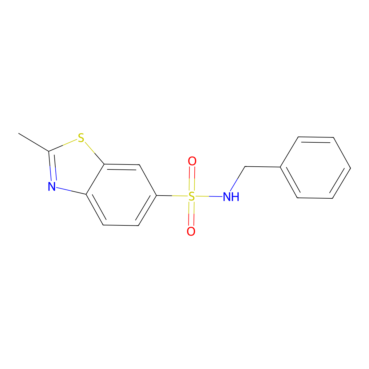 N-benzyl-2-methyl-1,3-benzothiazole-6-sulfonamide molecular structure, CAS 337472-57-8