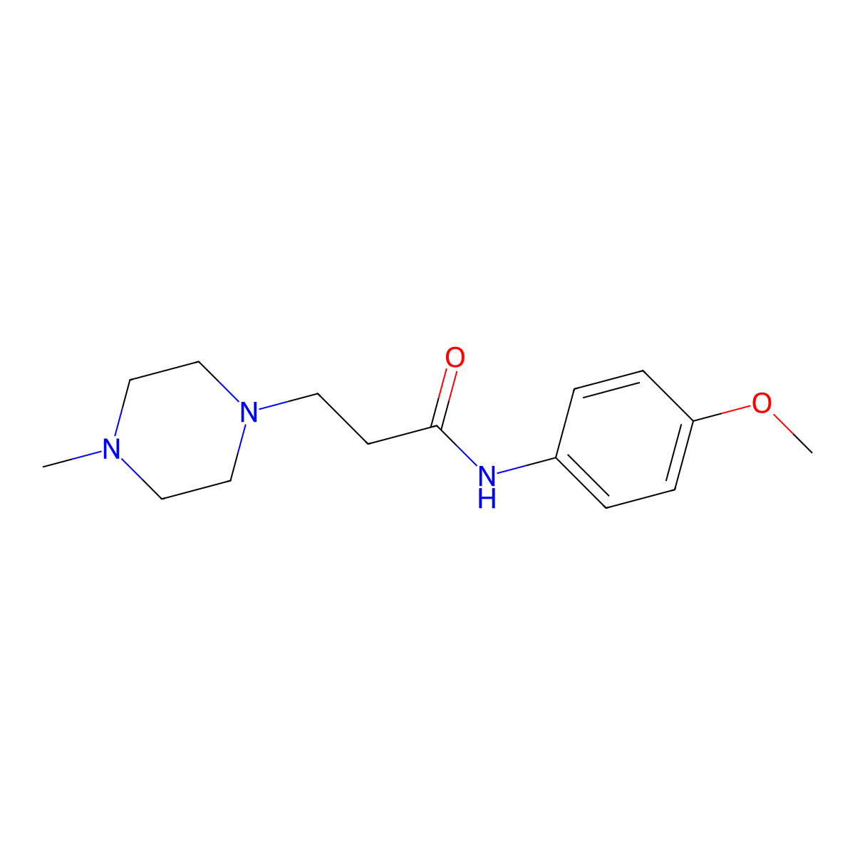 N-(4-methoxyphenyl)-3-(4-methylpiperazin-1-yl)propanamide molecular structure, CAS 337473-80-0