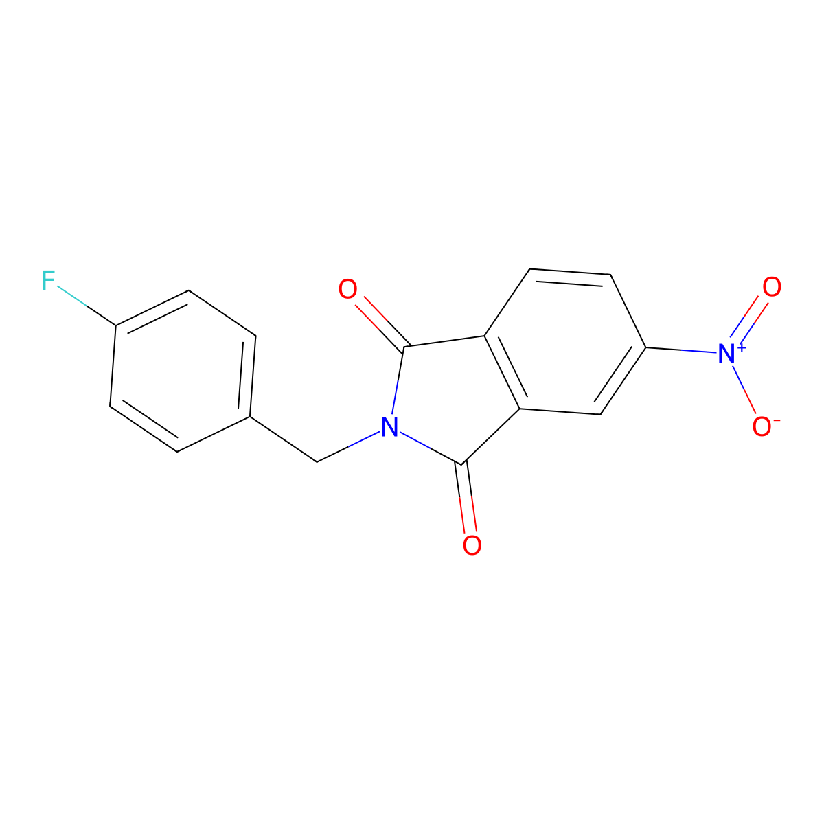 2-(4-Fluorobenzyl)-5-nitroisoindoline-1,3-dione molecular structure, CAS 337474-19-8