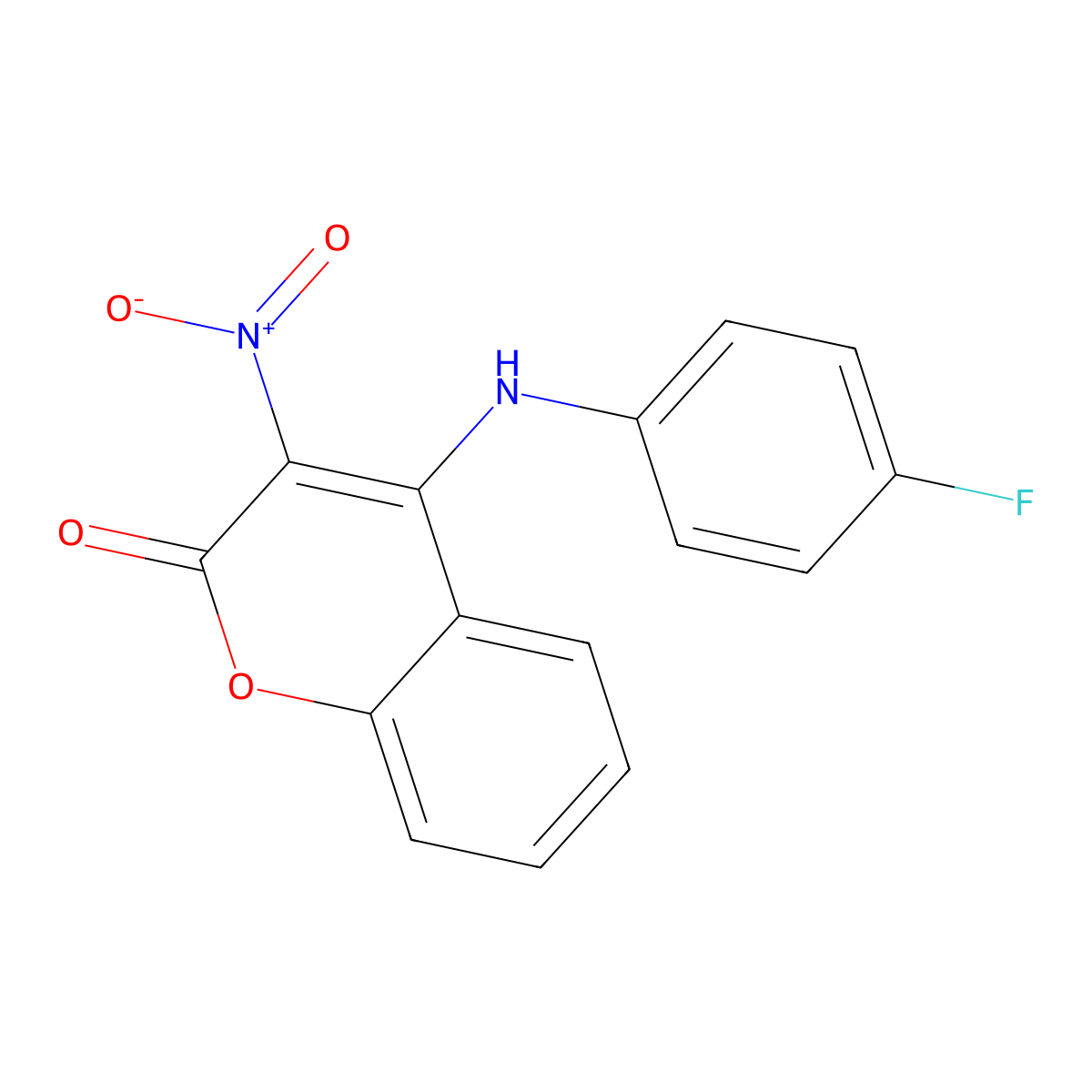 4-(4-Fluoroanilino)-3-nitrochromen-2-one molecular structure, CAS 337474-41-6