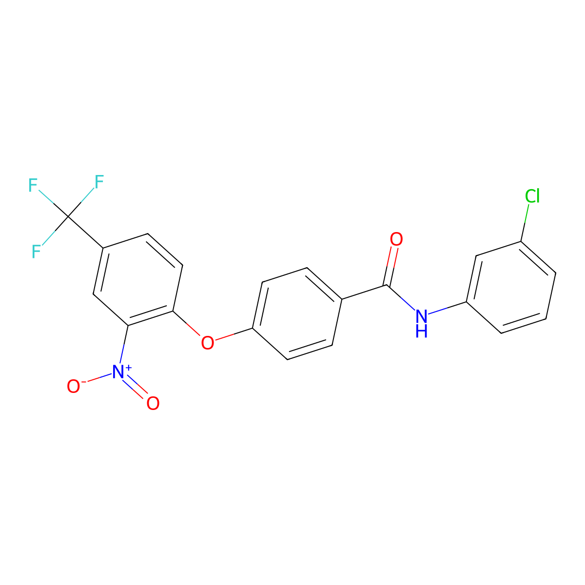 N-(3-chlorophenyl)-4-[2-nitro-4-(trifluoromethyl)phenoxy]benzamide molecular structure, CAS 337474-65-4