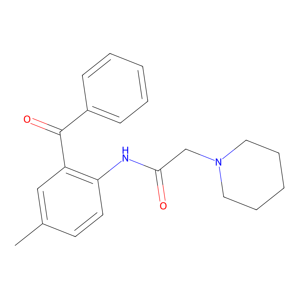 N-(2-benzoyl-4-methylphenyl)-2-piperidin-1-ylacetamide molecular structure, CAS 337481-92-2