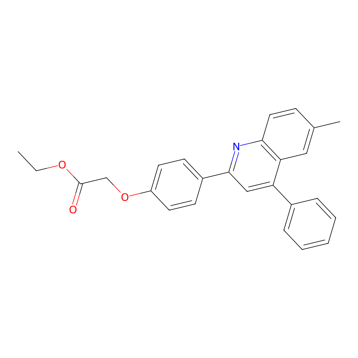 Ethyl 2-[4-(6-methyl-4-phenylquinolin-2-yl)phenoxy]acetate molecular structure, CAS 337483-29-1
