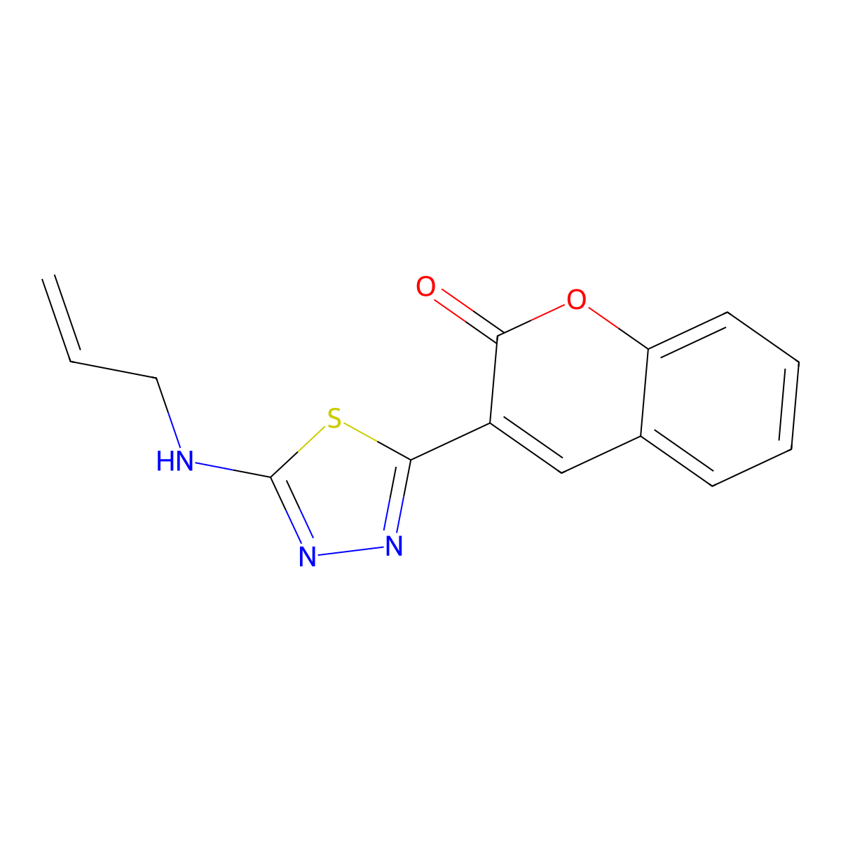 3-{5-[(prop-2-en-1-yl)amino]-1,3,4-thiadiazol-2-yl}-2H-chromen-2-one molecular structure, CAS 337484-12-5