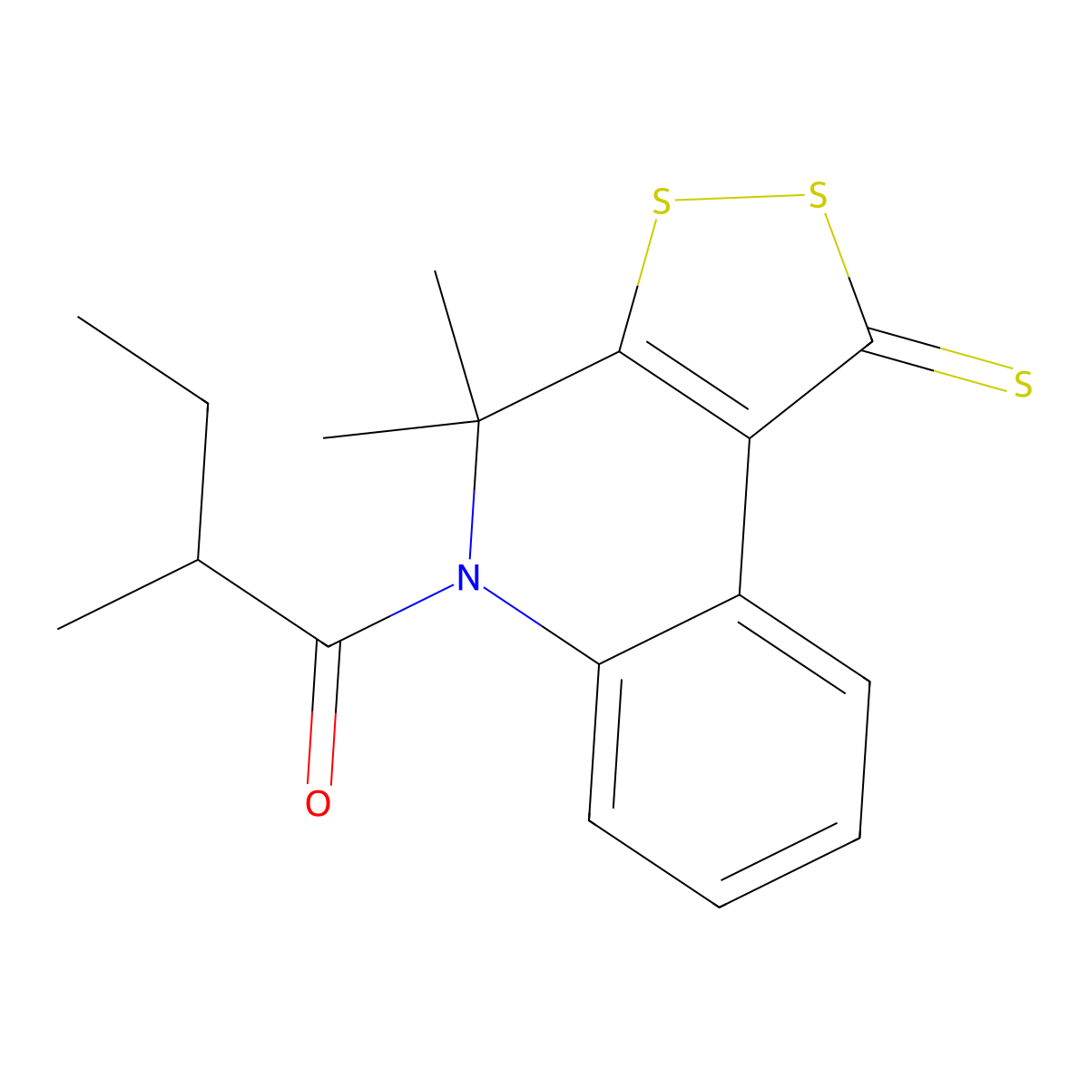 1-(4,4-Dimethyl-1-sulfanylidenedithiolo[3,4-c]quinolin-5-yl)-2-methylbutan-1-one molecular structure, CAS 337484-46-5
