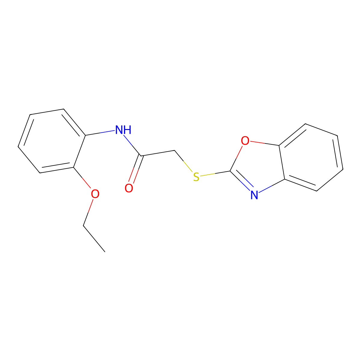 2-(1,3-benzoxazol-2-ylsulfanyl)-N-(2-ethoxyphenyl)acetamide molecular structure, CAS 337485-16-2