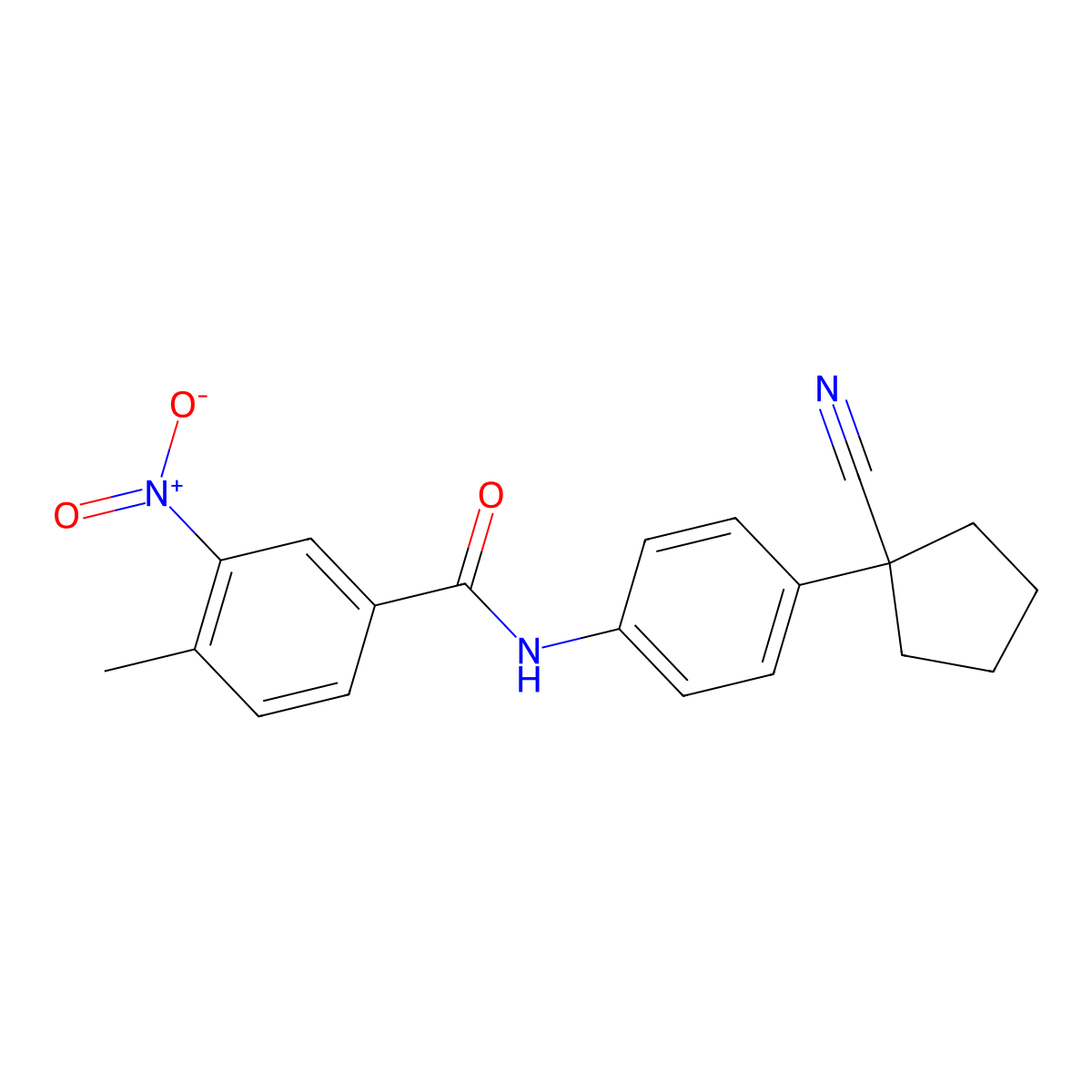 N-[4-(1-cyanocyclopentyl)phenyl]-4-methyl-3-nitrobenzamide molecular structure, CAS 337485-42-4