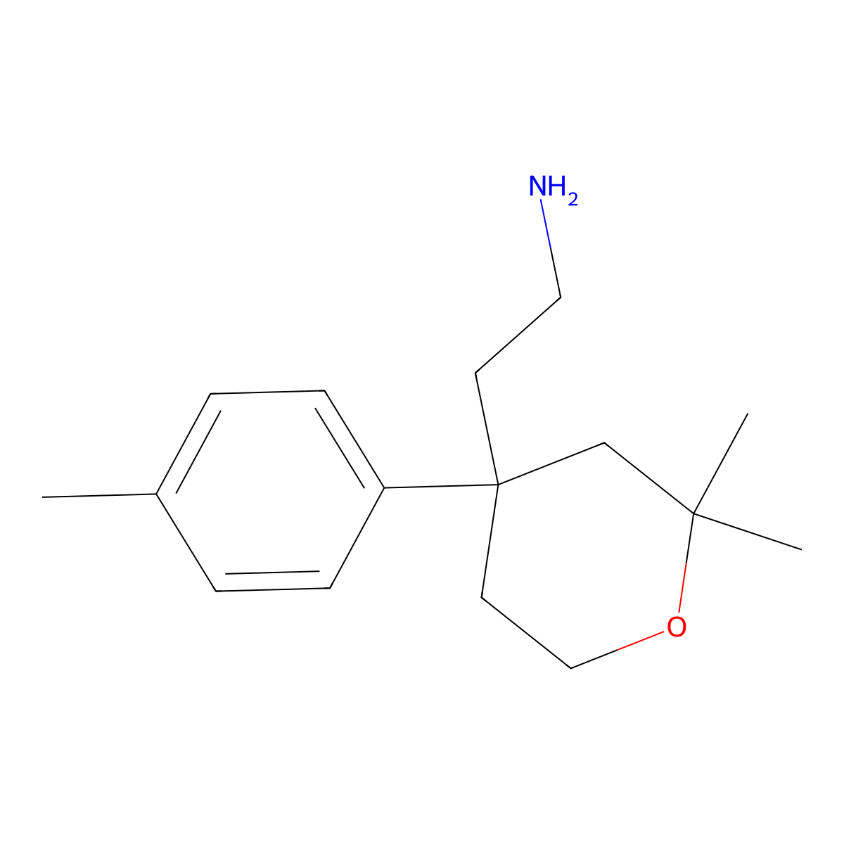 2-[2,2-Dimethyl-4-(4-methylphenyl)oxan-4-yl]ethanamine molecular structure, CAS 337486-01-8