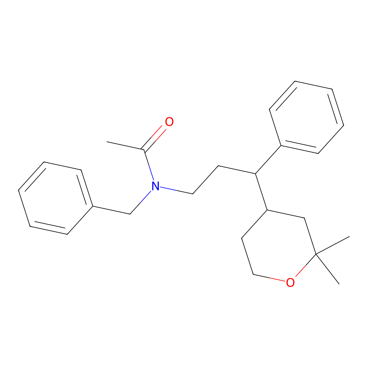 N-benzyl-N-[3-(2,2-dimethyloxan-4-yl)-3-phenylpropyl]acetamide molecular structure, CAS 337486-90-5