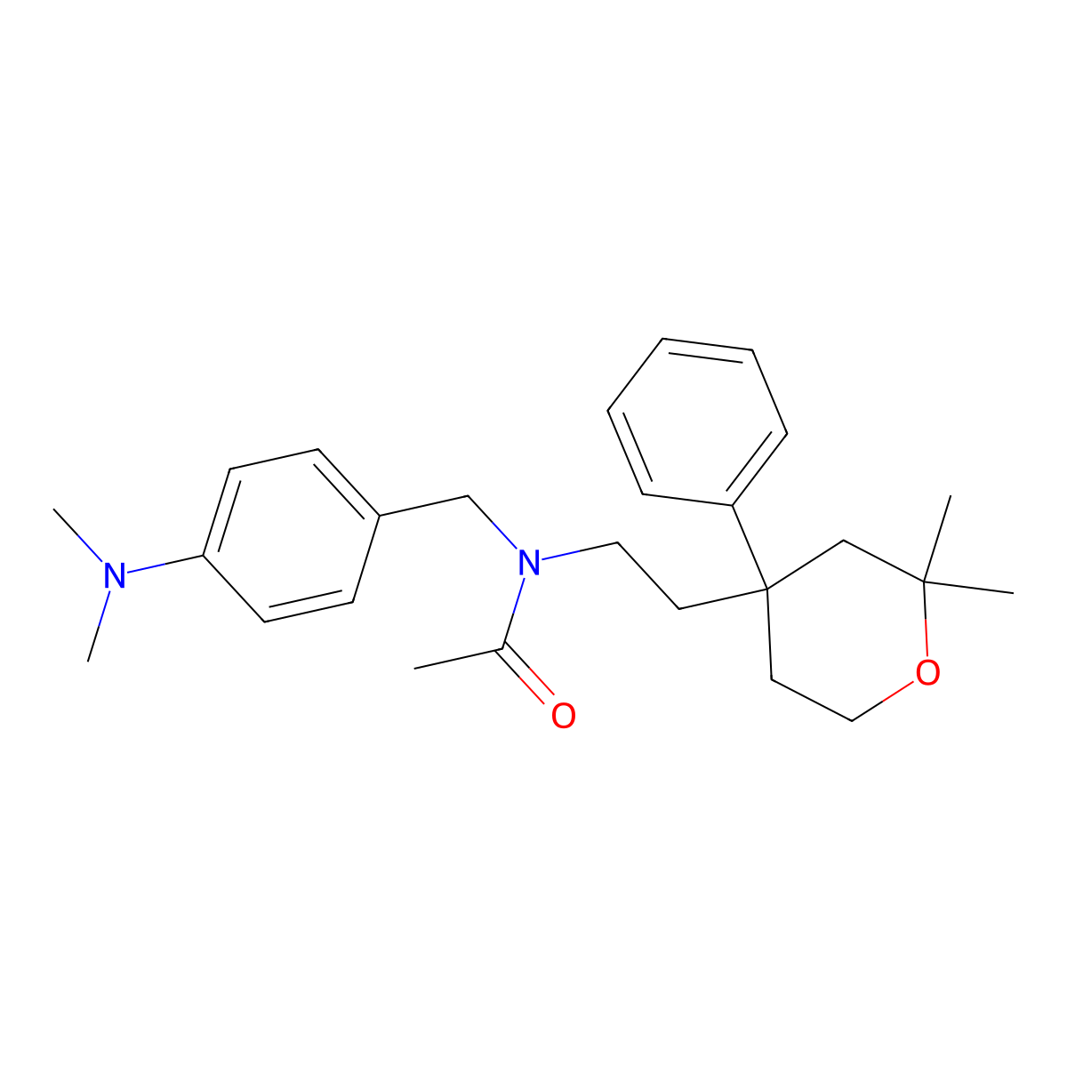 N-[4-(dimethylamino)benzyl]-N-[2-(2,2-dimethyl-4-phenyltetrahydro-2H-pyran-4-yl)ethyl]acetamide molecular structure, CAS 337486-95-0
