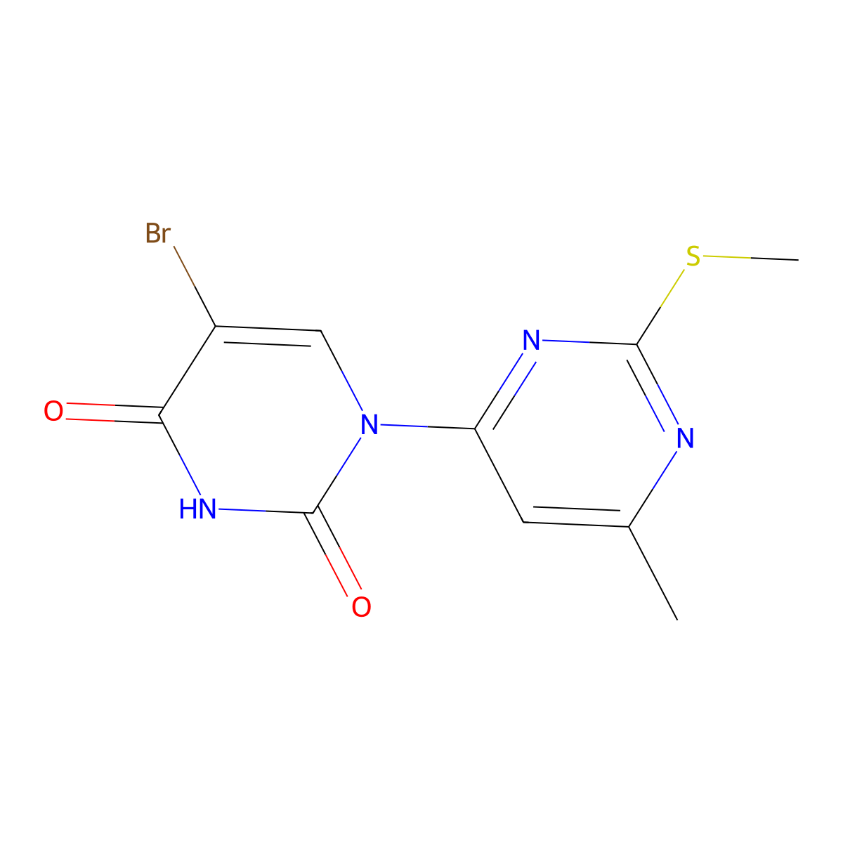5-Bromo-1-(6-methyl-2-methylsulfanylpyrimidin-4-yl)pyrimidine-2,4-dione molecular structure, CAS 337487-20-4