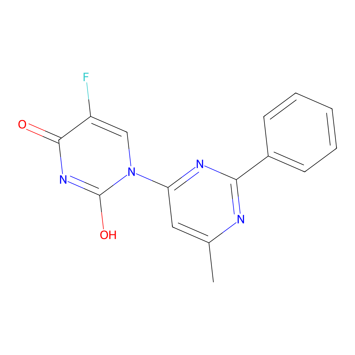 5-Fluoro-1-(6-methyl-2-phenylpyrimidin-4-yl)pyrimidine-2,4-dione molecular structure, CAS 337487-26-0