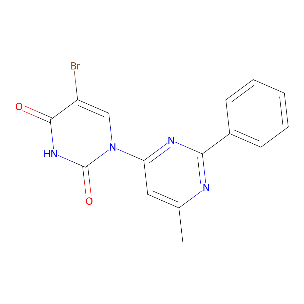5-Bromo-6'-methyl-2'-phenyl(1(2H),4'-bipyrimidine)-2,4(3H)-dione molecular structure, CAS 337487-29-3