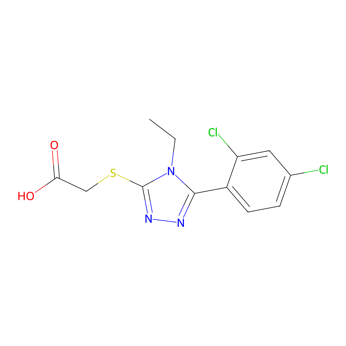 2-{[5-(2,4-dichlorophenyl)-4-ethyl-4H-1,2,4-triazol-3-yl]sulfanyl}acetic acid molecular structure, CAS 337487-69-1
