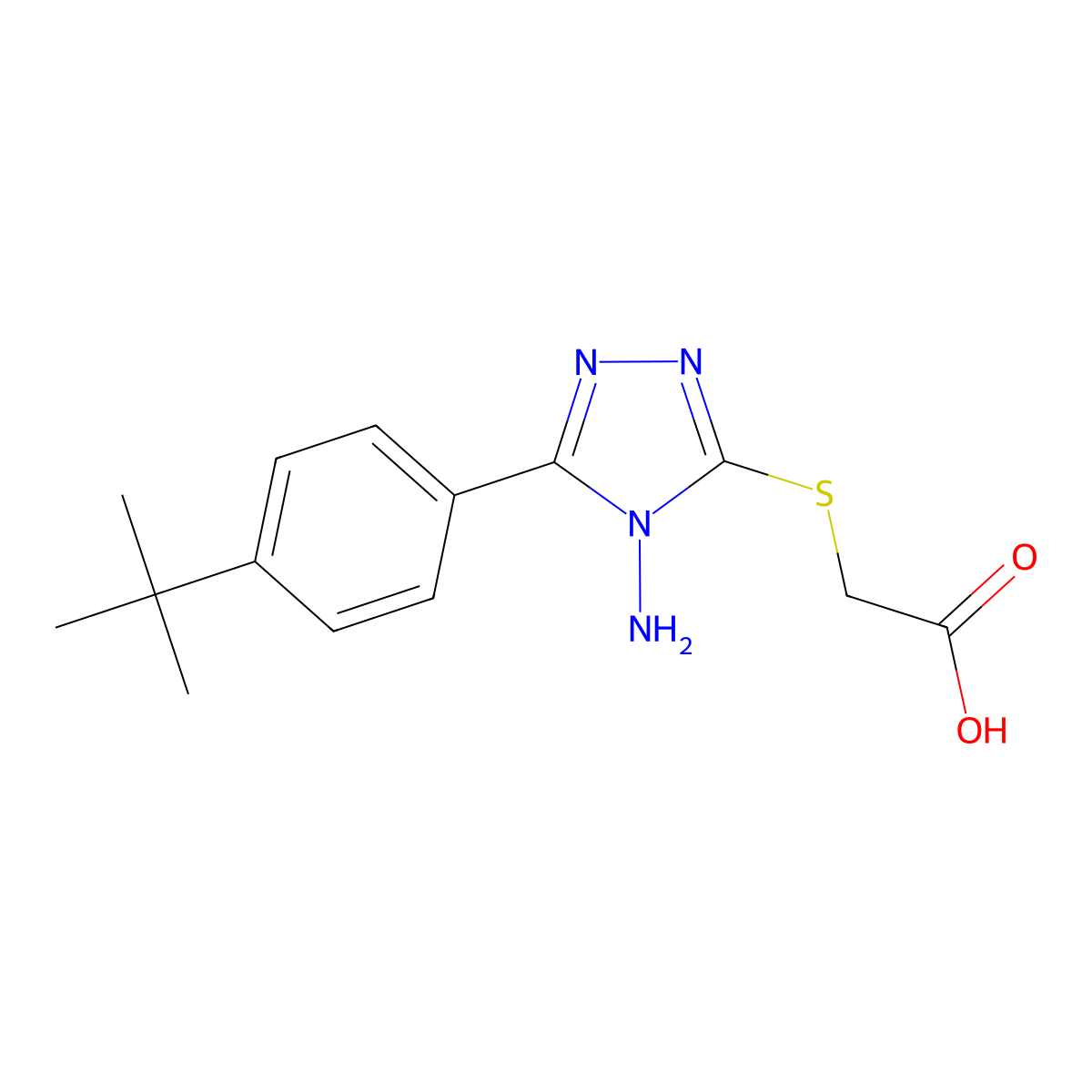 2-{[4-amino-5-(4-tert-butylphenyl)-4H-1,2,4-triazol-3-yl]sulfanyl}acetic acid molecular structure, CAS 337487-81-7