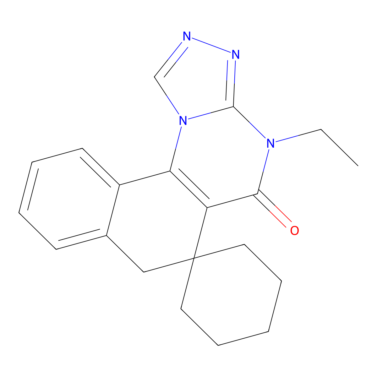 4-ethyl-4H-spiro[benzo[h][1,2,4]triazolo[4,3-a]quinazoline-6,1'-cyclohexan]-5(7H)-one molecular structure, CAS 337487-99-7