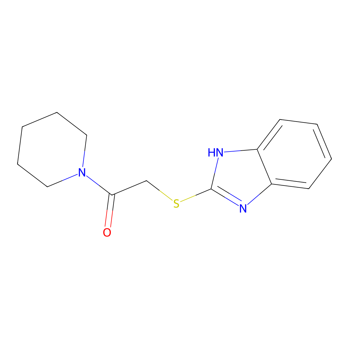 2-(1H-benzimidazol-2-ylsulfanyl)-1-piperidin-1-ylethanone molecular structure, CAS 337488-07-0