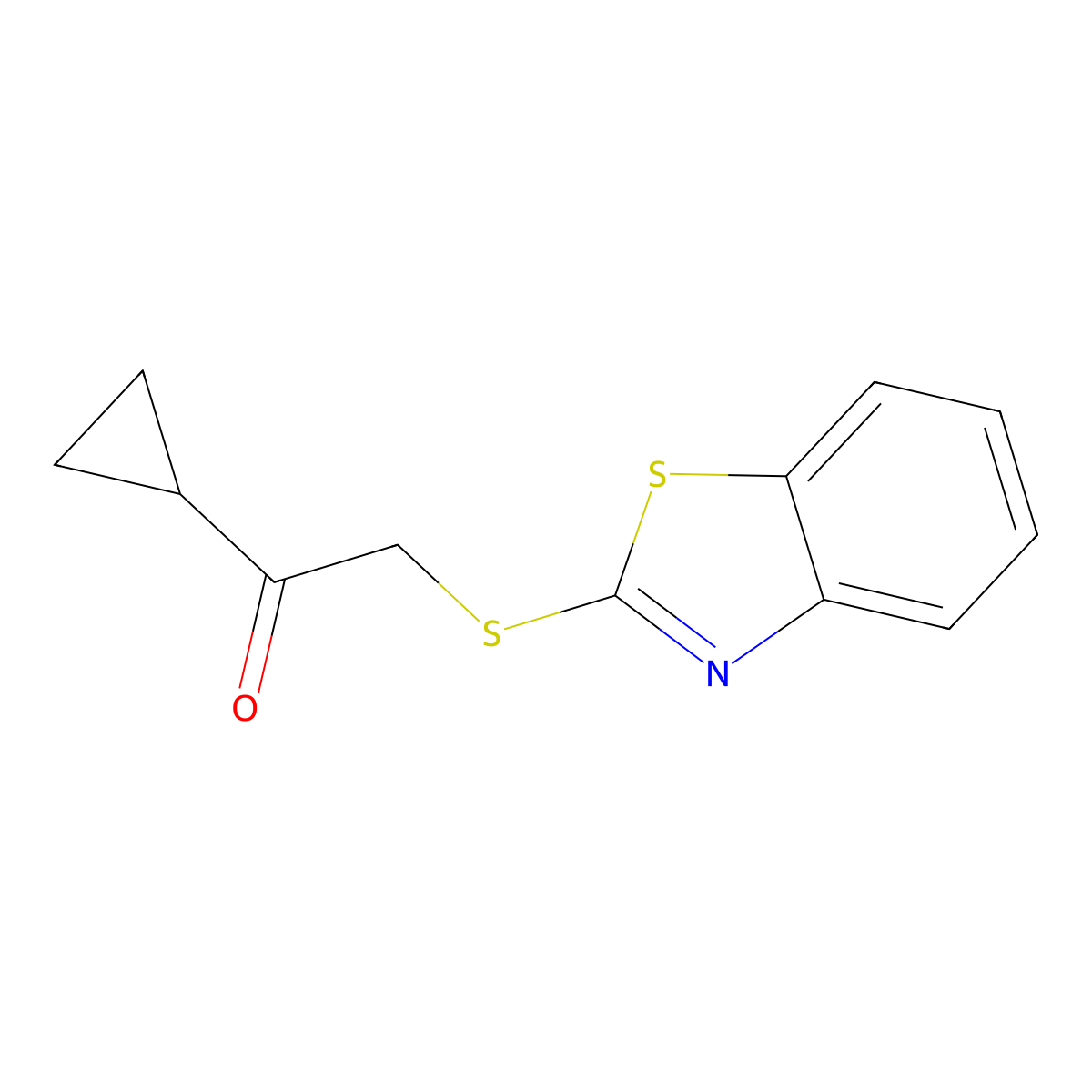 2-(1,3-Benzothiazol-2-ylthio)-1-cyclopropylethanone molecular structure, CAS 337488-10-5