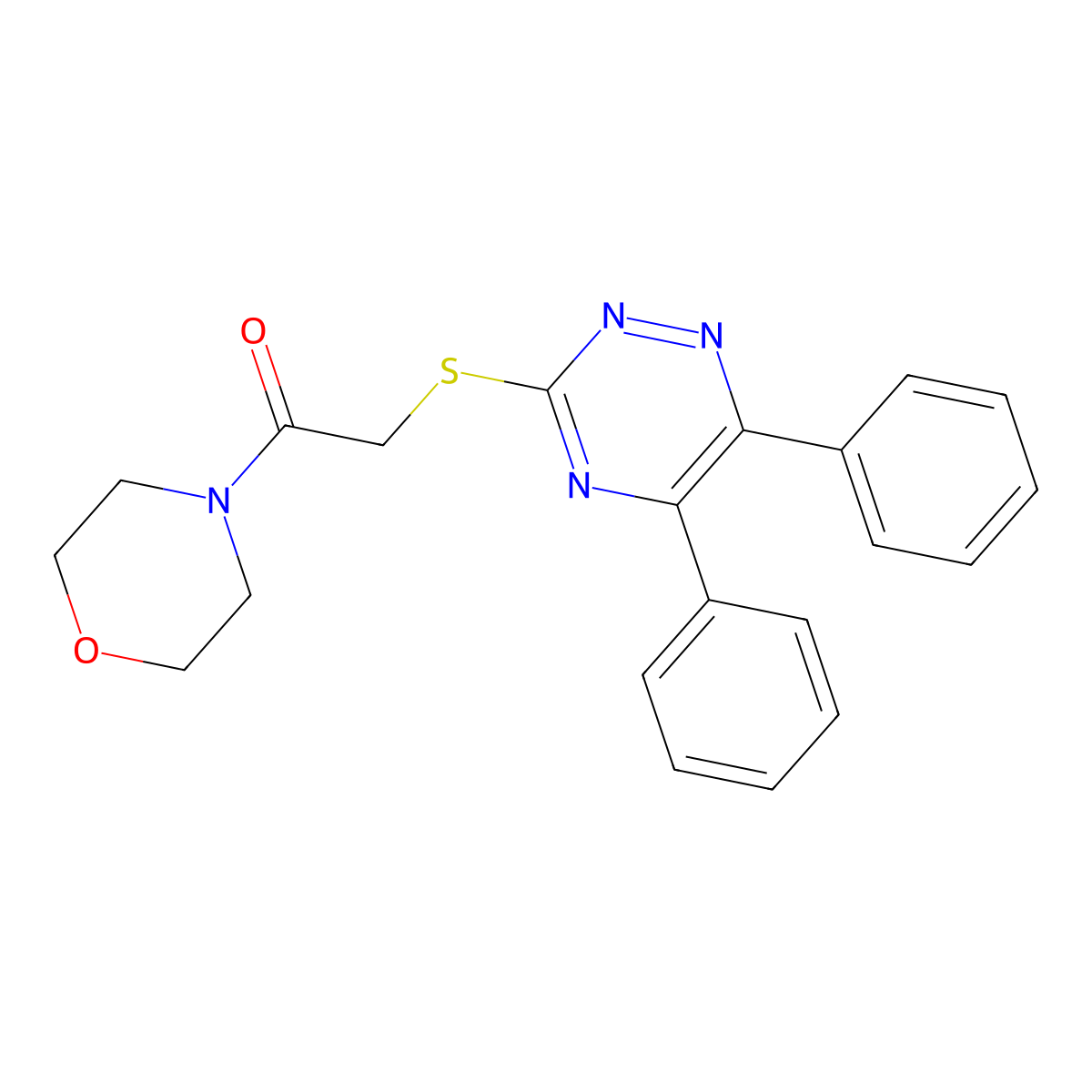 2-[(5,6-Diphenyl-1,2,4-triazin-3-yl)sulfanyl]-1-morpholin-4-ylethanone molecular structure, CAS 337488-17-2