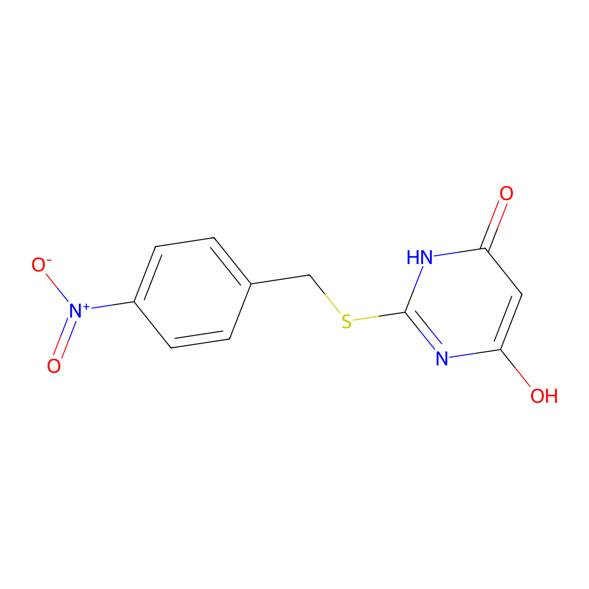 4-hydroxy-2-[(4-nitrophenyl)methylsulfanyl]-1H-pyrimidin-6-one molecular structure, CAS 337488-32-1