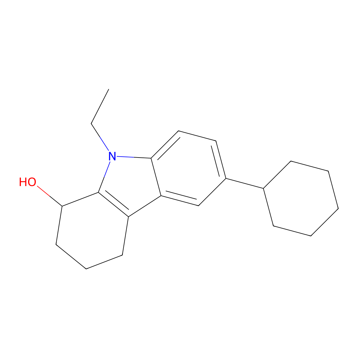 6-Cyclohexyl-9-ethyl-2,3,4,9-tetrahydro-1H-carbazol-1-ol molecular structure, CAS 337488-80-9