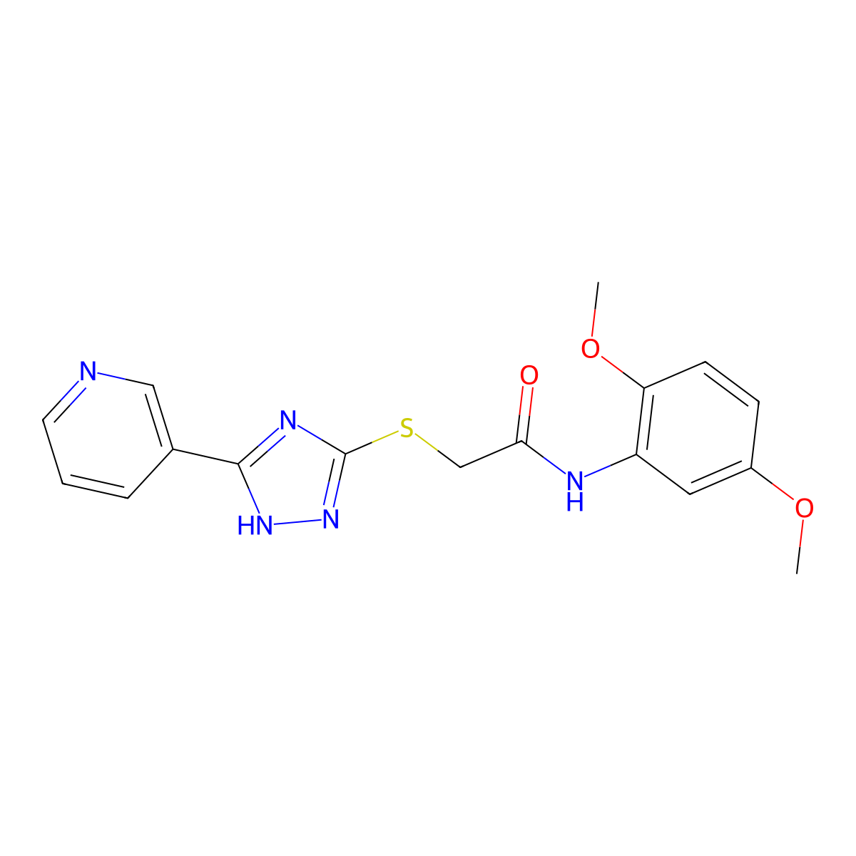 N-(2,5-Dimethoxyphenyl)-2-((3-(pyridin-3-yl)-1H-1,2,4-triazol-5-yl)thio)acetamide molecular structure, CAS 337488-83-2