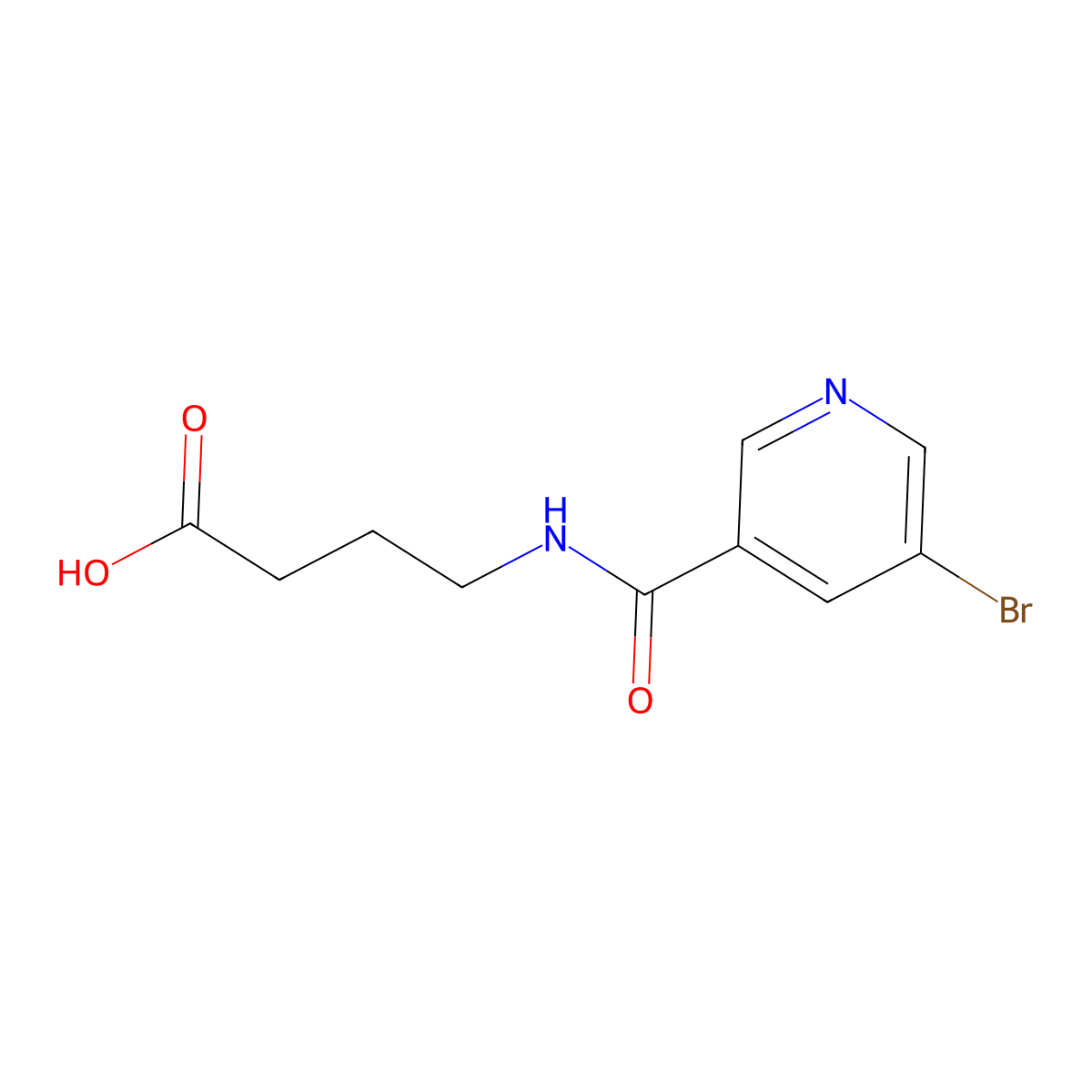 4-[(5-Bromopyridine-3-carbonyl)amino]butanoic acid molecular structure, CAS 337488-88-7