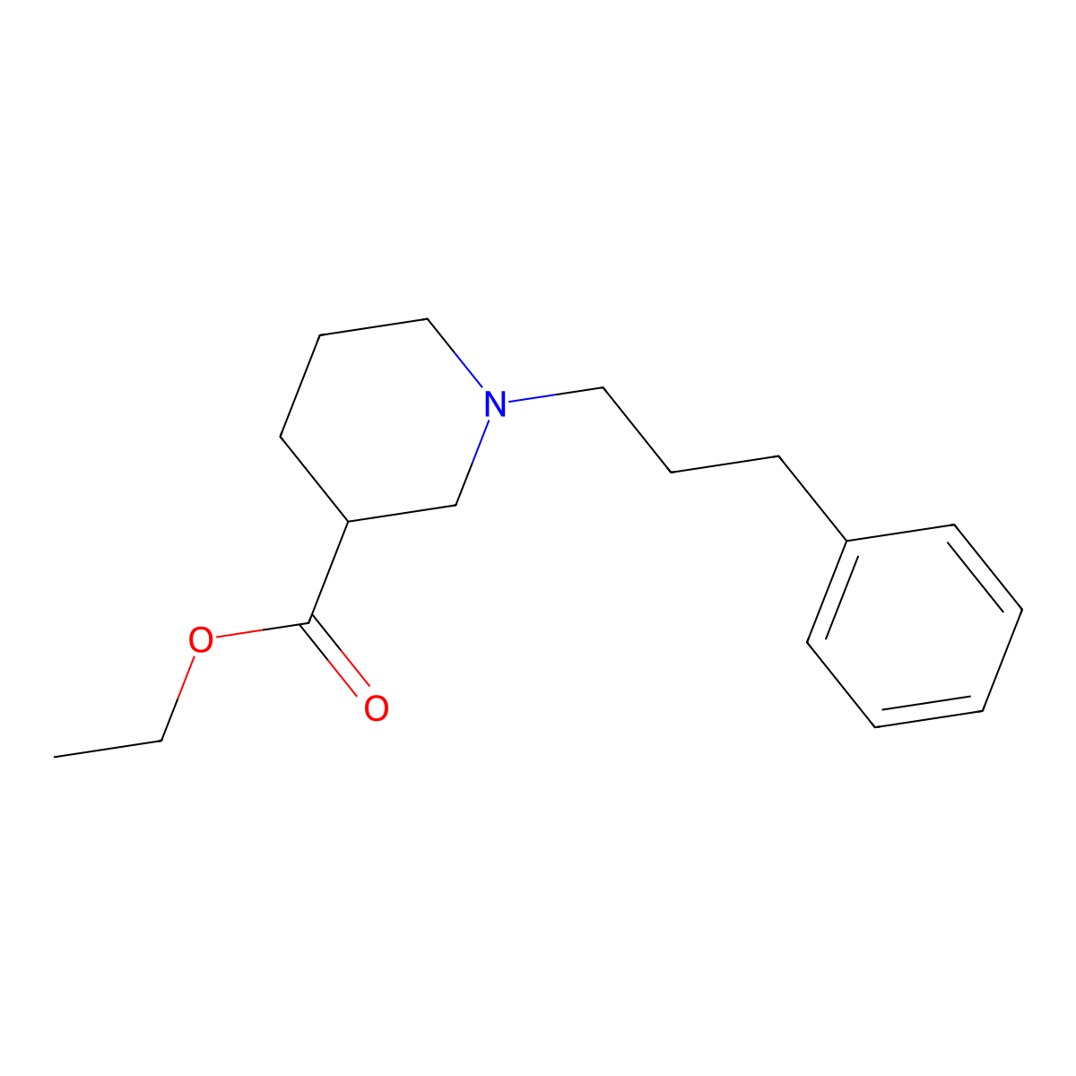 Ethyl 1-(3-phenylpropyl)piperidine-3-carboxylate molecular structure, CAS 337488-92-3
