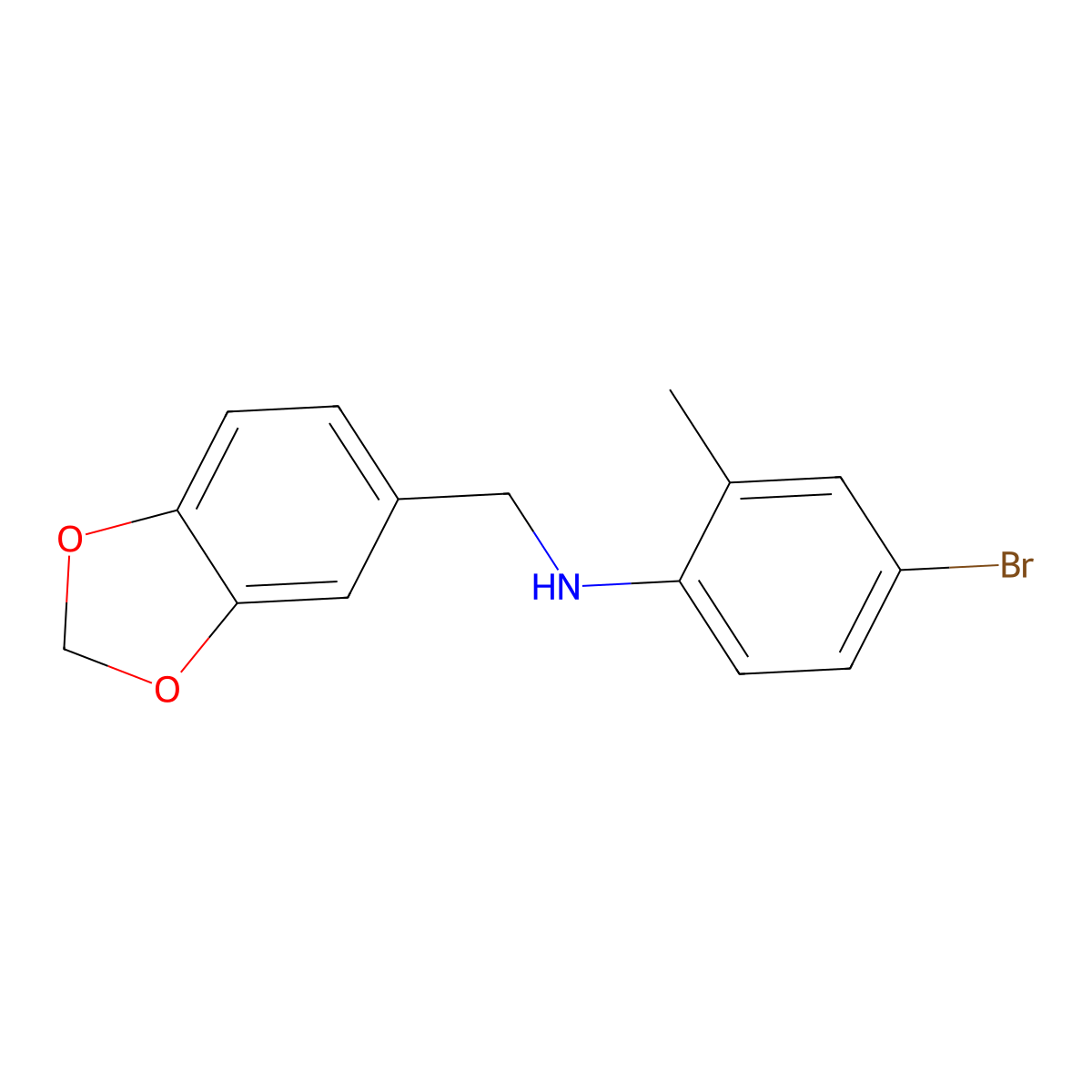 N-(1,3-benzodioxol-5-ylmethyl)-4-bromo-2-methylaniline molecular structure, CAS 337489-12-0