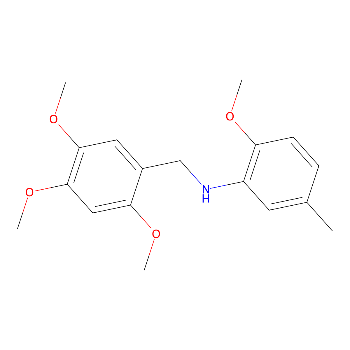 2-methoxy-5-methyl-N-[(2,4,5-trimethoxyphenyl)methyl]aniline molecular structure, CAS 337489-14-2