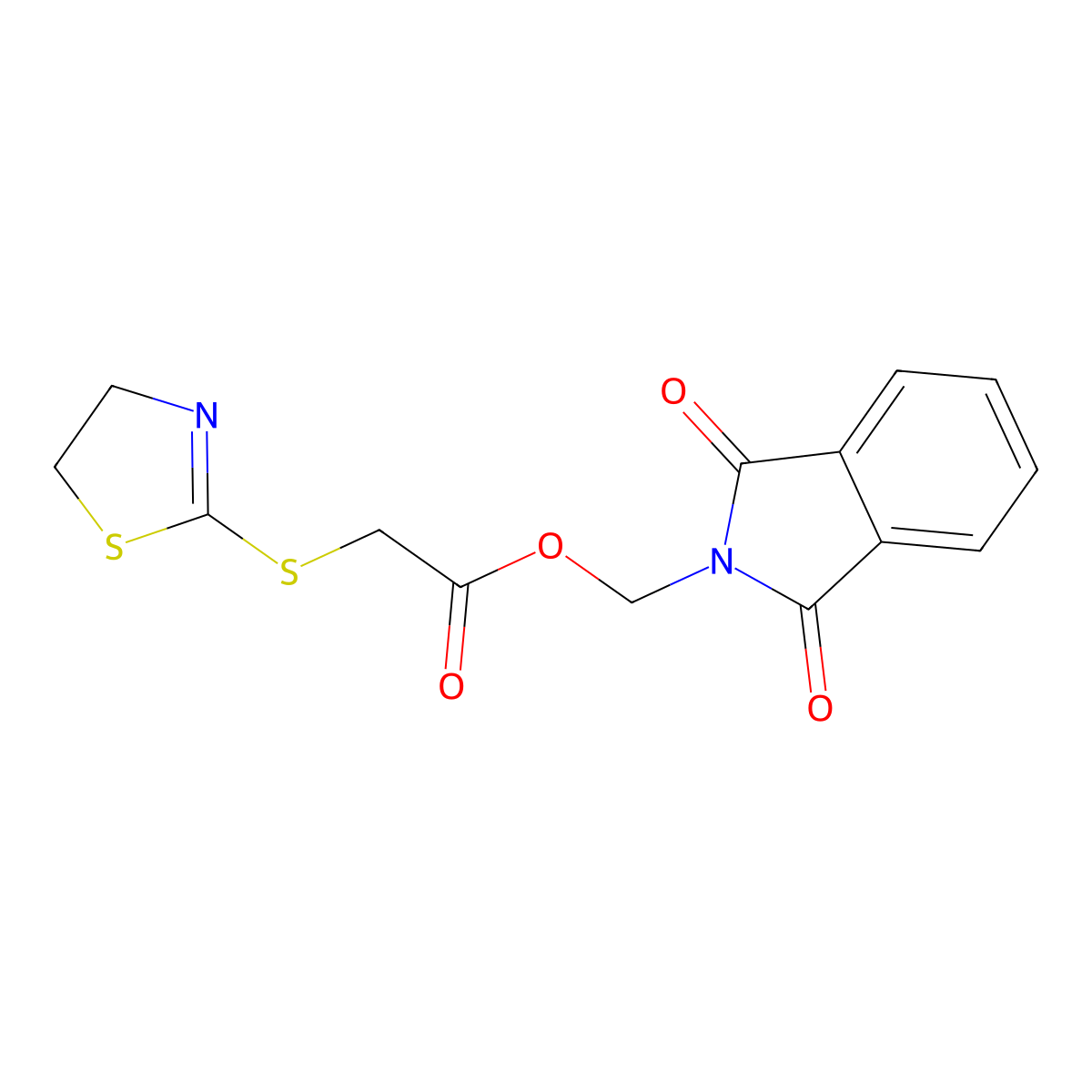 (1,3-dioxo-1,3-dihydro-2H-isoindol-2-yl)methyl (4,5-dihydro-1,3-thiazol-2-ylsulfanyl)acetate molecular structure, CAS 337489-75-5