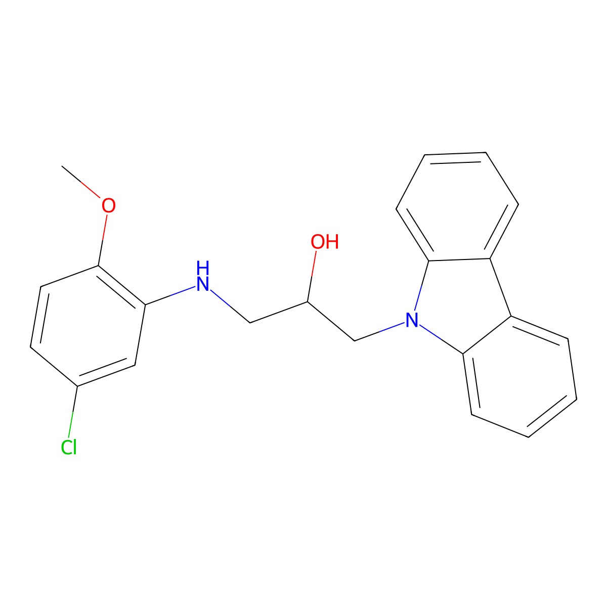 1-Carbazol-9-yl-3-(5-chloro-2-methoxy-phenylamino)-propan-2-ol molecular structure, CAS 337489-85-7