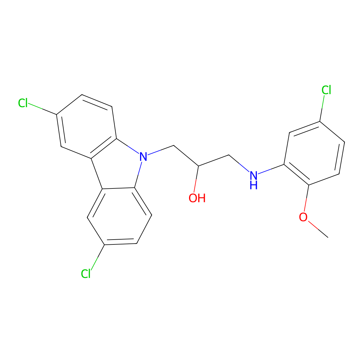 1-[(5-chloro-2-methoxyphenyl)amino]-3-(3,6-dichloro-9H-carbazol-9-yl)propan-2-ol molecular structure, CAS 337489-88-0