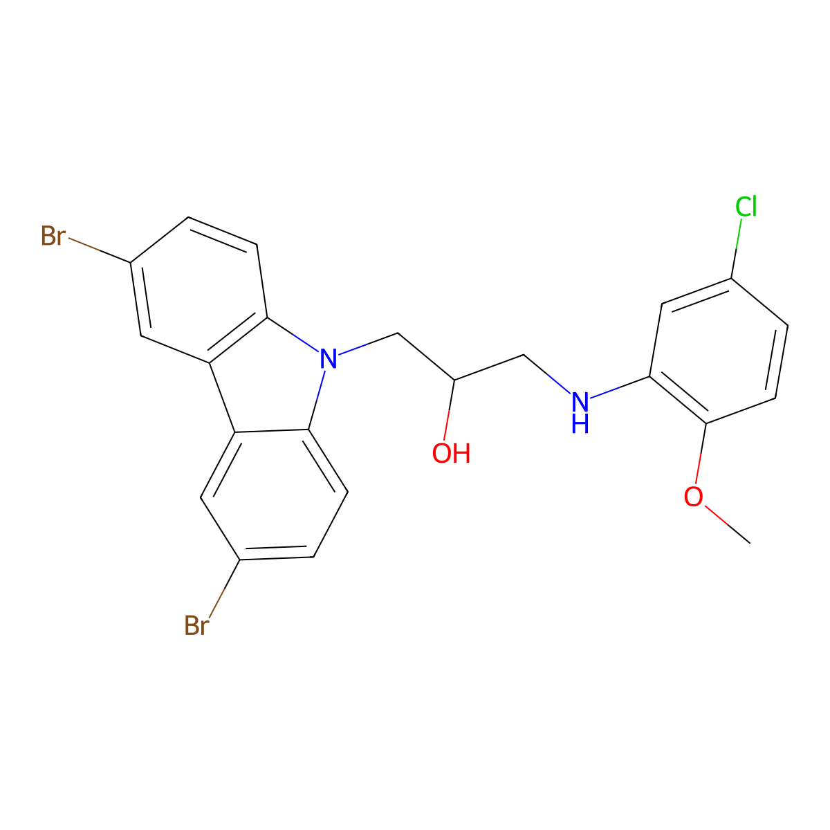 1-(5-Chloro-2-methoxy-phenylamino)-3-(3,6-dibromo-carbazol-9-yl)-propan-2-ol molecular structure, CAS 337489-90-4
