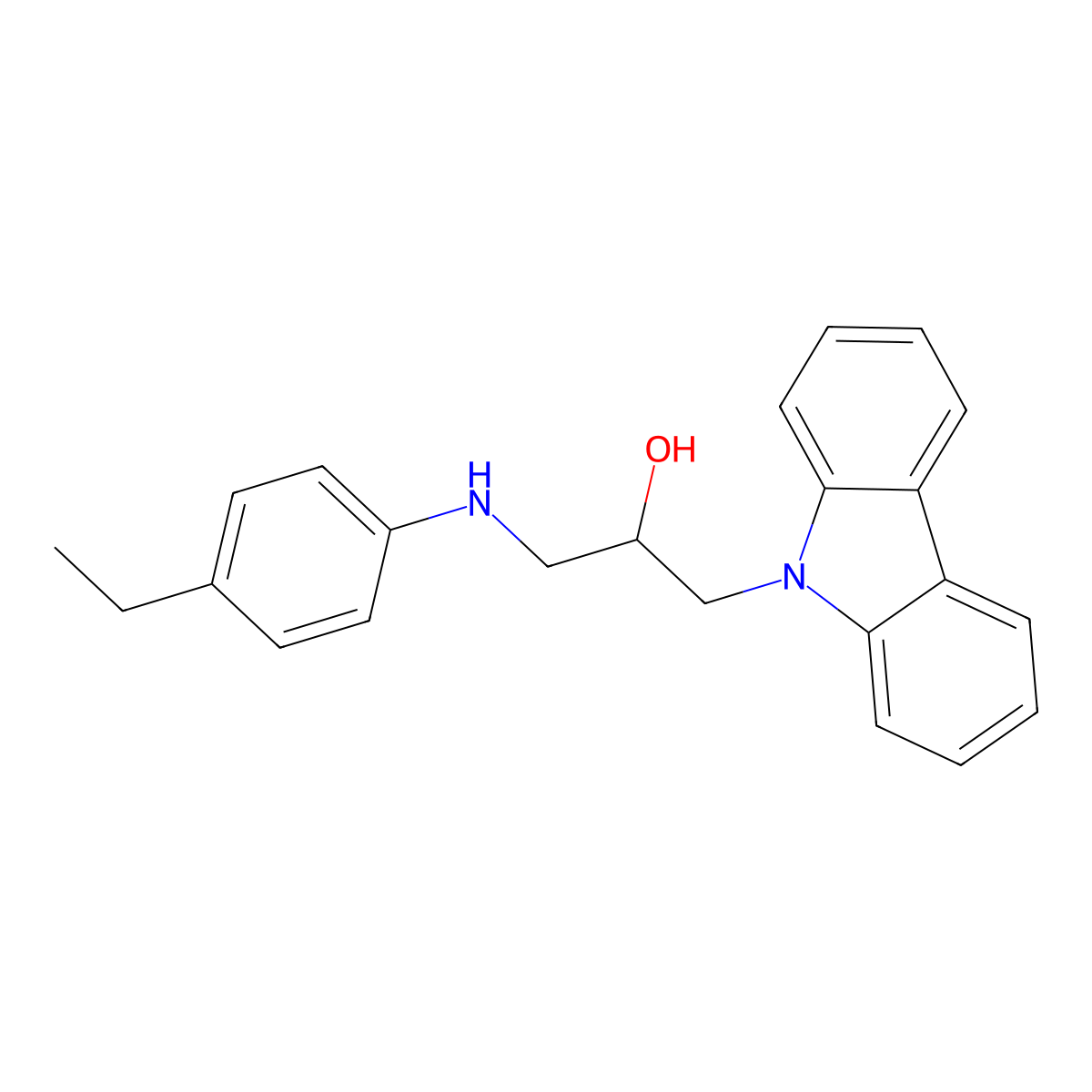 1-(9H-carbazol-9-yl)-3-((4-ethylphenyl)amino)propan-2-ol molecular structure, CAS 337489-95-9