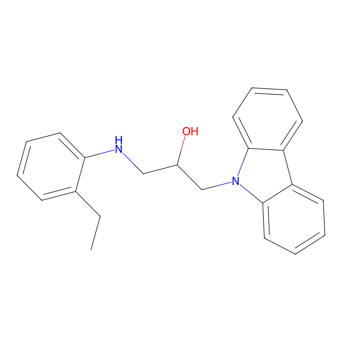 1-Carbazol-9-yl-3-(2-ethyl-phenylamino)-propan-2-ol molecular structure, CAS 337490-03-6