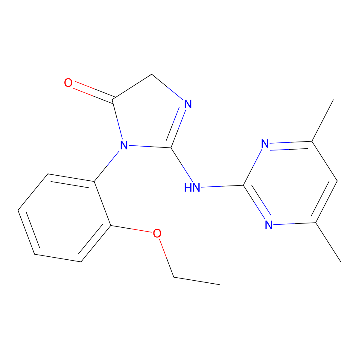 2-[(4,6-dimethylpyrimidin-2-yl)amino]-1-(2-ethoxyphenyl)-4H-imidazol-5-one molecular structure, CAS 337494-19-6
