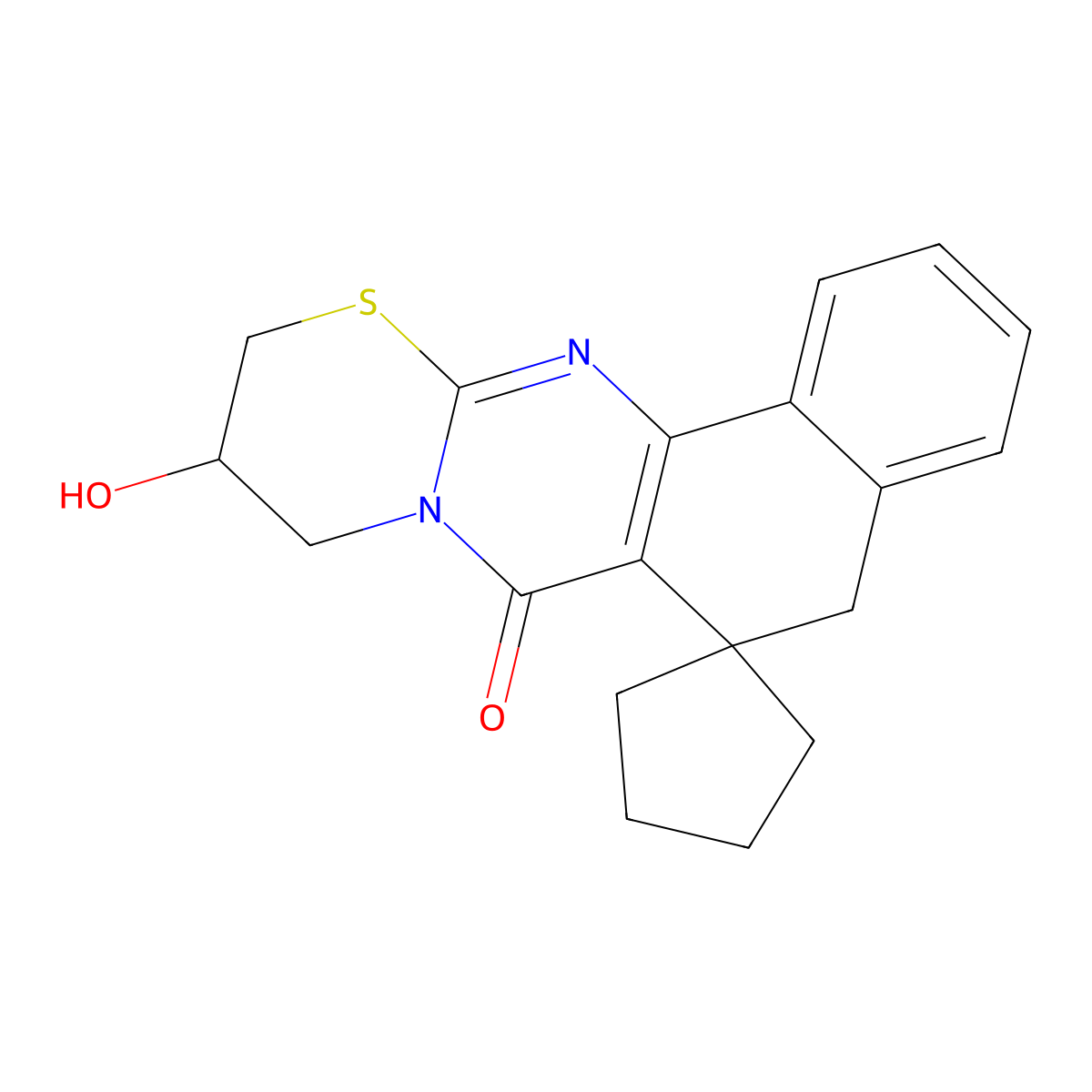 10-hydroxy-10,11-dihydro-9H-spiro[benzo[h][1,3]thiazino[2,3-b]quinazoline-6,1'-cyclopentan]-7(5H)-one molecular structure, CAS 337494-68-5