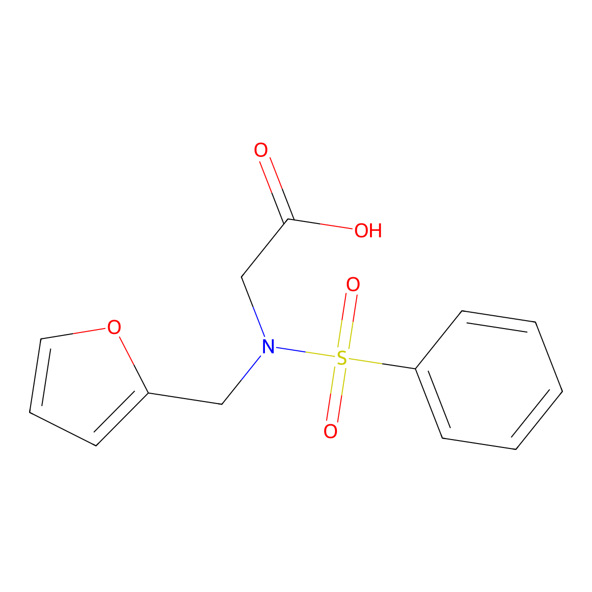 (Benzenesulfonylfuran-2-ylmethylamino)-acetic acid molecular structure, CAS 337494-85-6