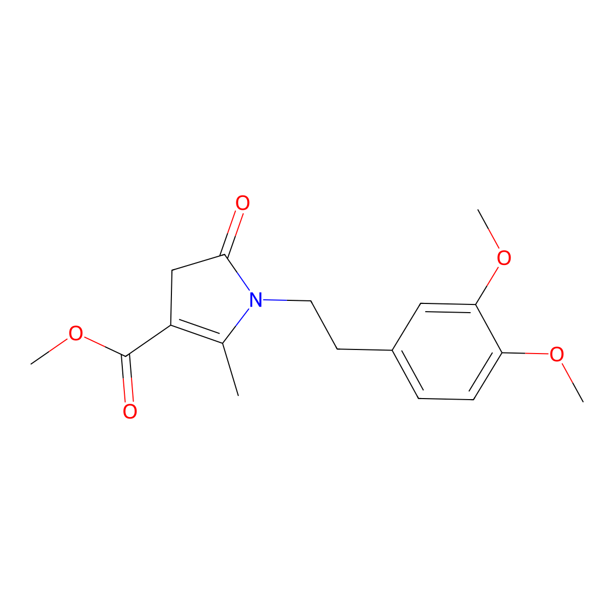 methyl 1-[2-(3,4-dimethoxyphenyl)ethyl]-2-methyl-5-oxo-4,5-dihydro-1H-pyrrole-3-carboxylate molecular structure, CAS 337495-67-7