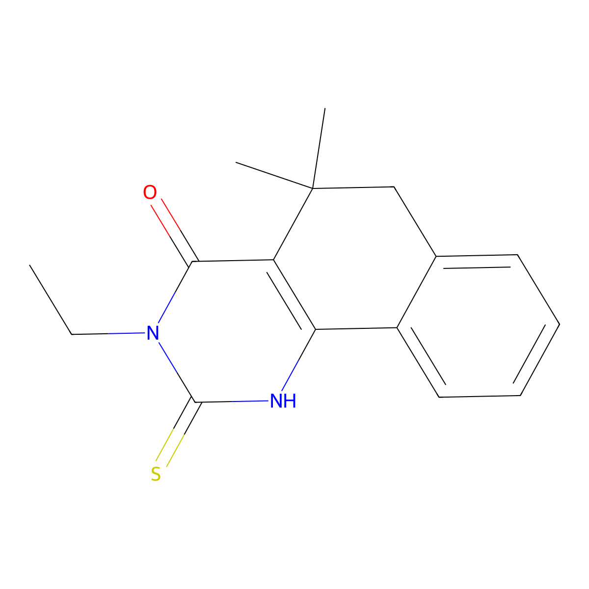 3-Ethyl-5,5-dimethyl-2-sulfanylidene-1,6-dihydrobenzo[h]quinazolin-4-one molecular structure, CAS 337496-59-0