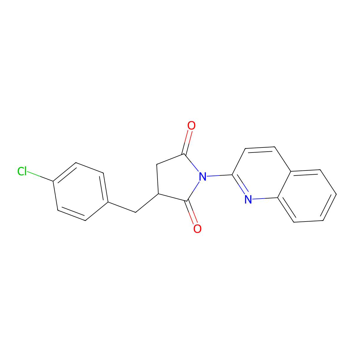 3-(4-Chlorobenzyl)-1-(quinolin-2-yl)pyrrolidine-2,5-dione molecular structure, CAS 337496-71-6