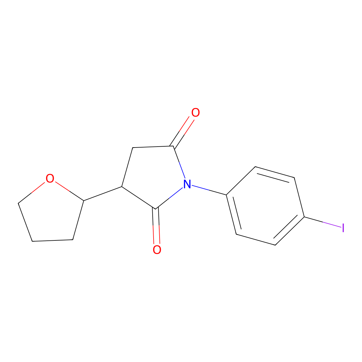 1-(4-Iodophenyl)-3-(tetrahydrofuran-2-yl)pyrrolidine-2,5-dione molecular structure, CAS 337496-74-9