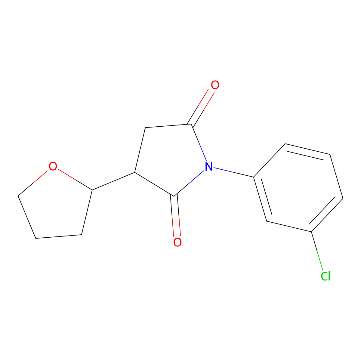 1-(3-Chlorophenyl)-3-(oxolan-2-yl)pyrrolidine-2,5-dione molecular structure, CAS 337496-76-1