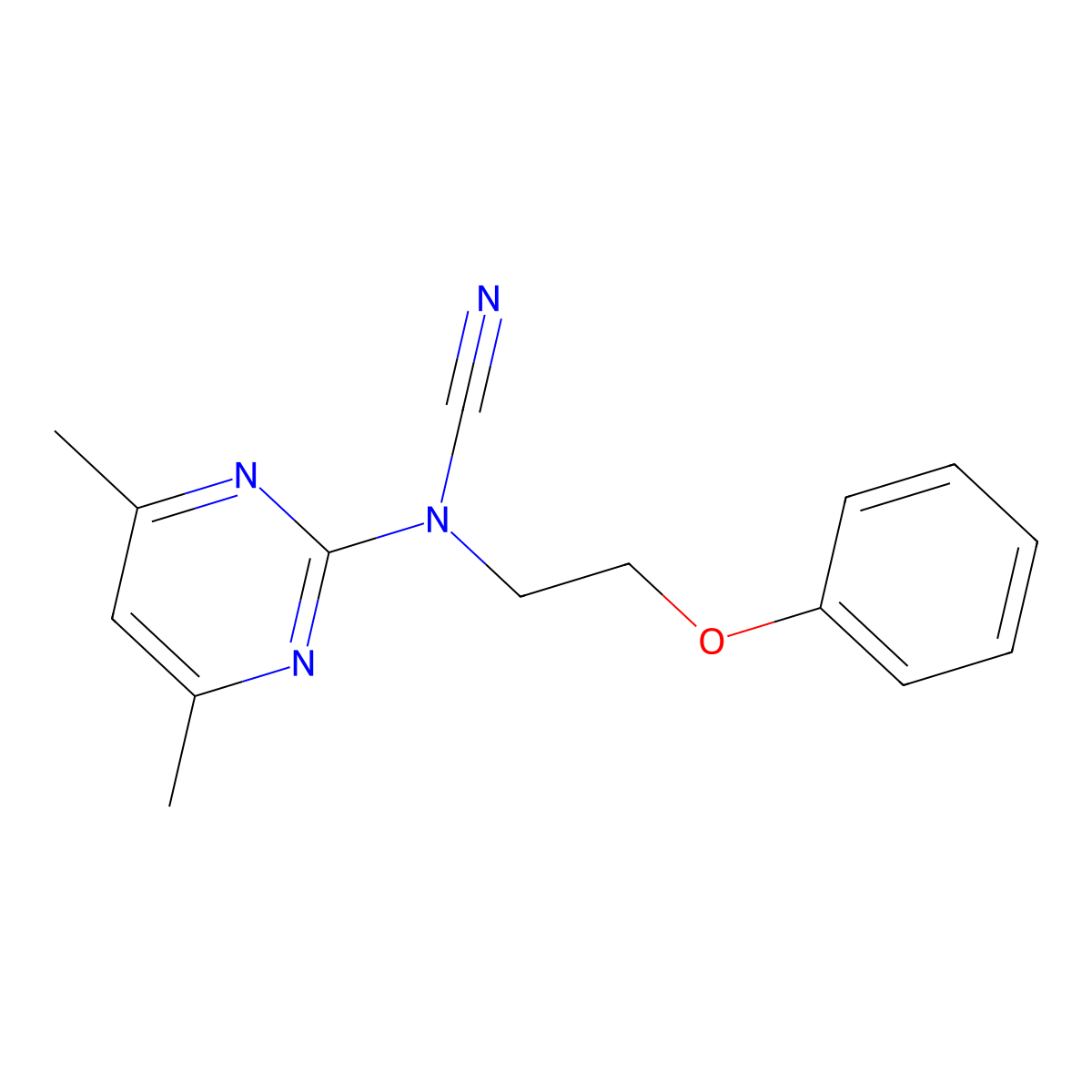 (4,6-Dimethylpyrimidin-2-yl)-(2-phenoxyethyl)cyanamide molecular structure, CAS 337496-81-8
