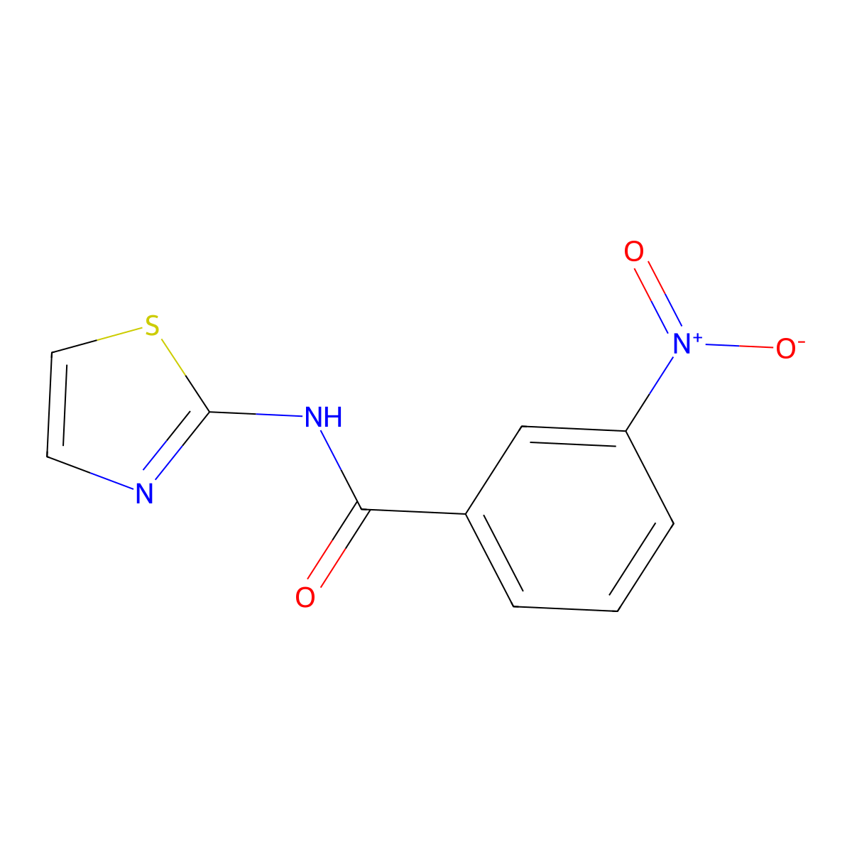 3-nitro-N-(1,3-thiazol-2-yl)benzamide molecular structure, CAS 337496-87-4