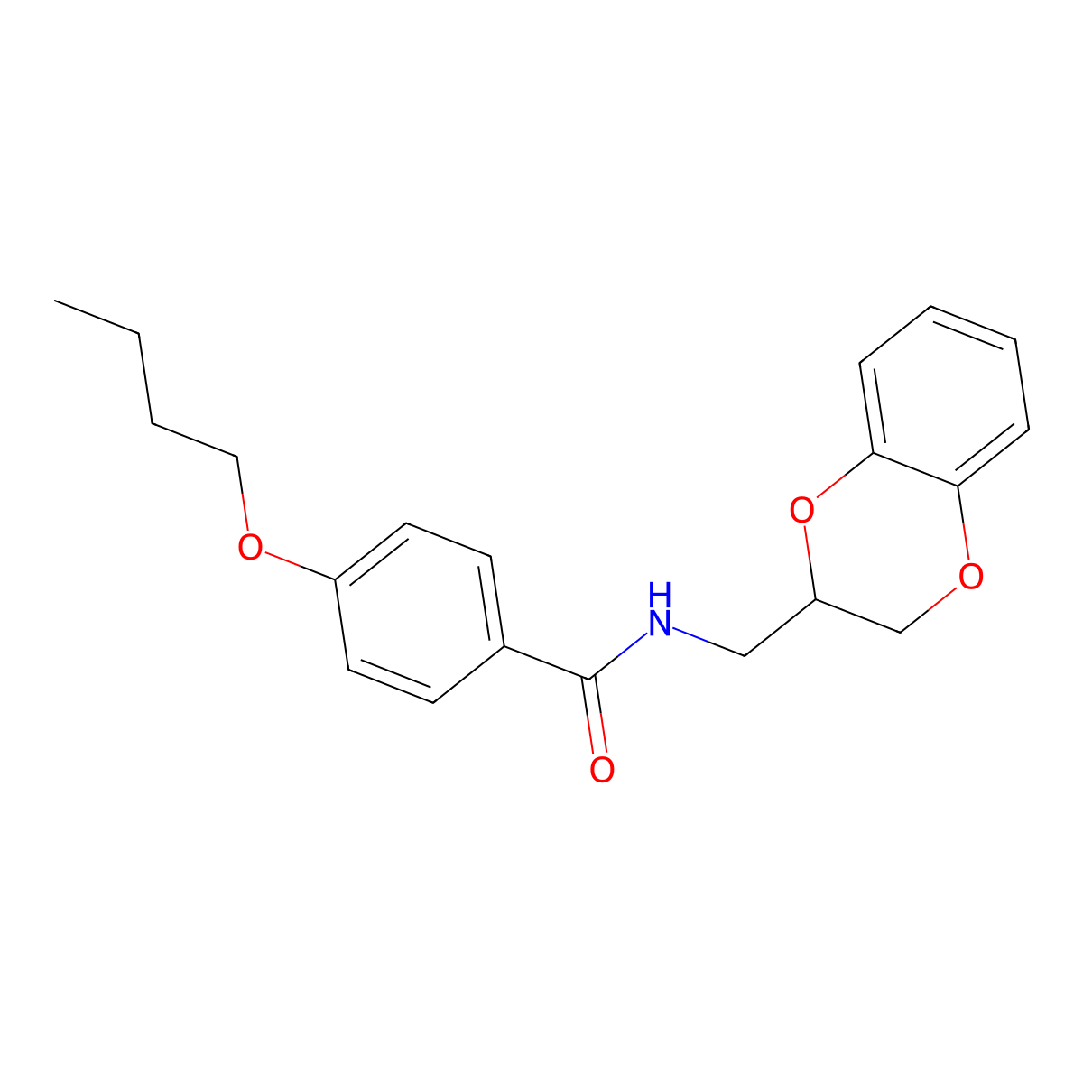 4-butoxy-N-(2,3-dihydro-1,4-benzodioxin-2-ylmethyl)benzamide molecular structure, CAS 337497-07-1